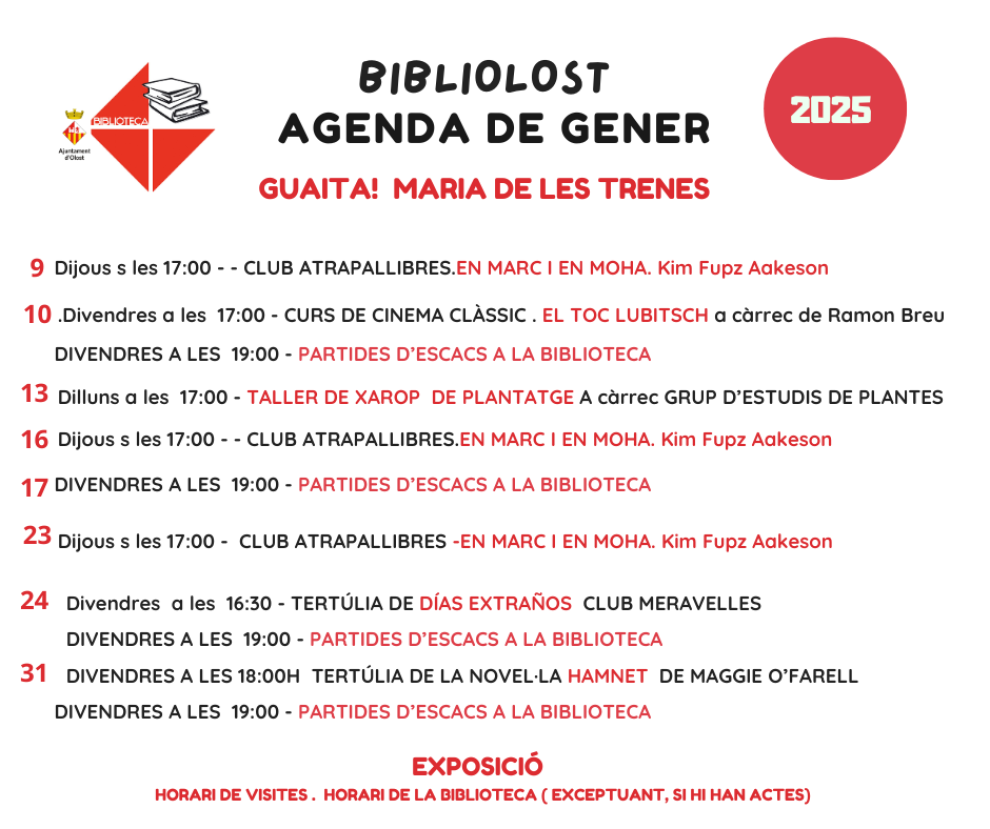 Activitats del mes de gener a la biblioteca